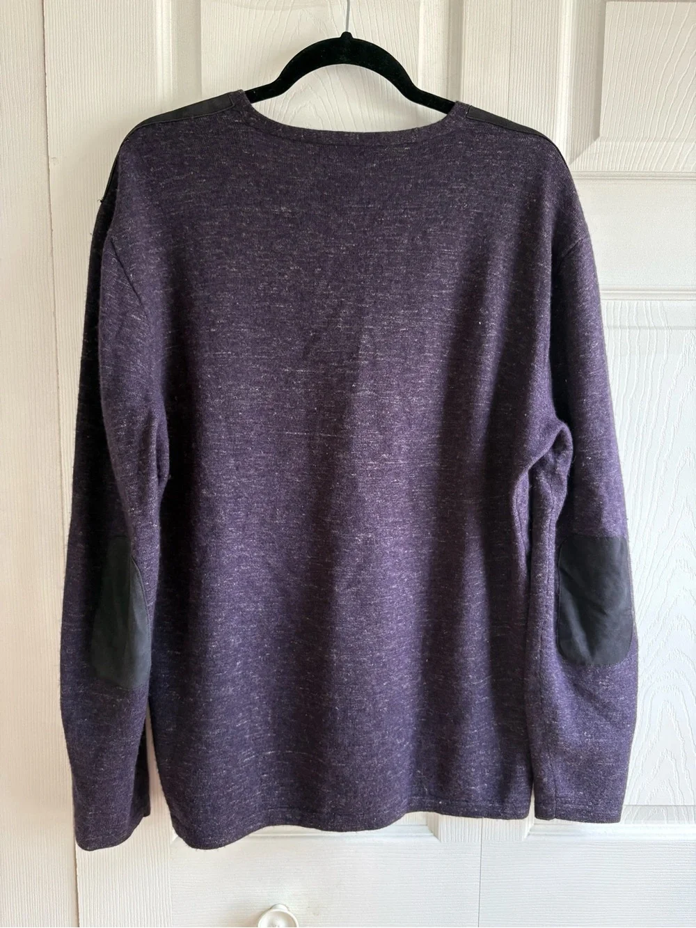 John Varvatos Luxe V-Neck Sweater Aubergine Purple Wool Linen Academia Career XL